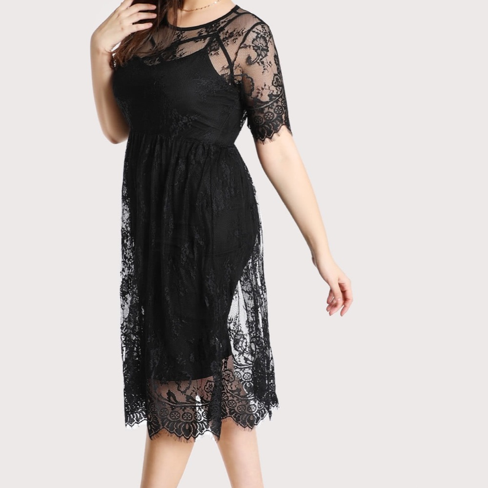 đ¤SOLD OUTđ¤ Liza EyelashLace OverlayDress NWT - Picture 4 of 8